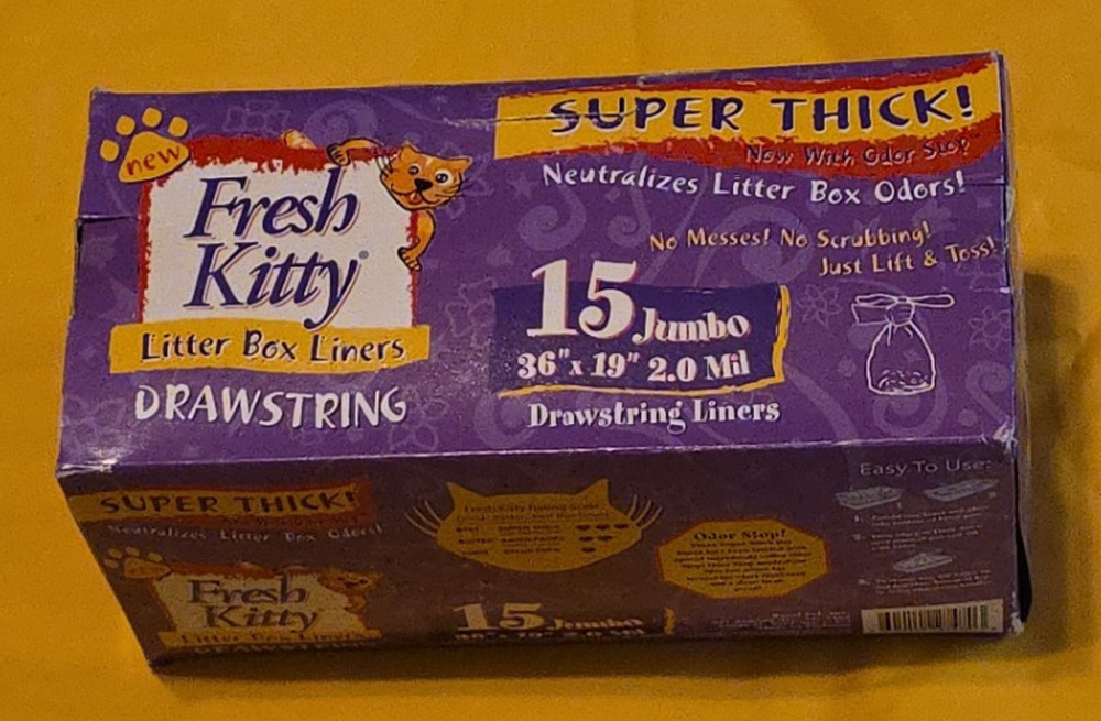 15 Fresh Kitty Jumbo Litter Box Liners Super Thick Durable Easy Clean-up Scented